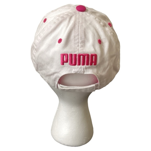 Puma White & Pink Youth Adjustable SnapBack Baseball Cap One Size Hat - Picture 4 of 10